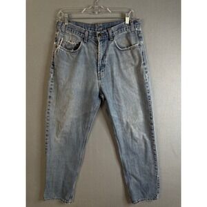 Kirkland Signature Mens Jeans Size 34x32 Light Wash Distressed Denim